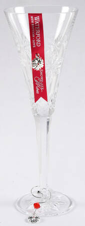 Snowflake Wishes (No Box) Love Fluted Champagne w/2 Charms