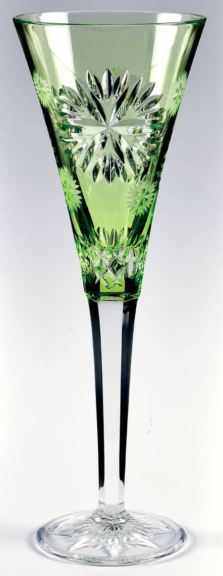 Snowflake Wishes Lime Green Prosperity Fluted Champagne No Charm