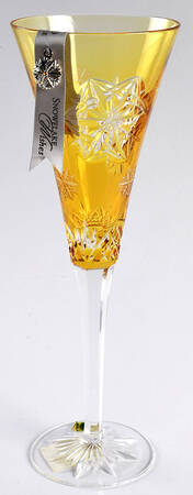 Snowflake Wishes (No Box) Amber Peace Fluted Champagne w/2 Charms