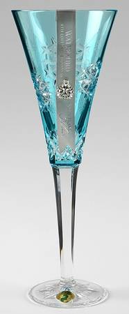 Snowflake Wishes Aqua Happiness Fluted Champagne w/Bracelet Charm