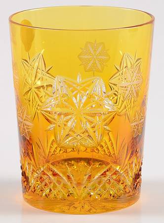Snowflake Wishes Peace Amber Double Old Fashion w/No Charm by Waterford Crystal