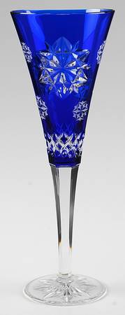 Snowflake Wishes Cobalt Friendship Fluted Champagne No Charm