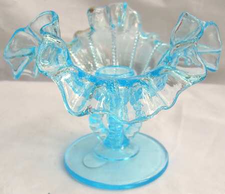 Beaded Blue 4" Single Light Candlestick