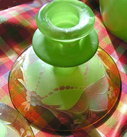 Festoon Green Single Light Candlestick