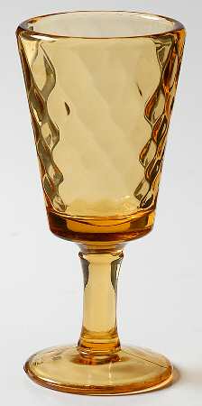 Diamond Quilted Amber Wine Glass