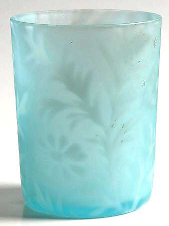 Daisy and Fern Blue Satin by L G Wright Glass
