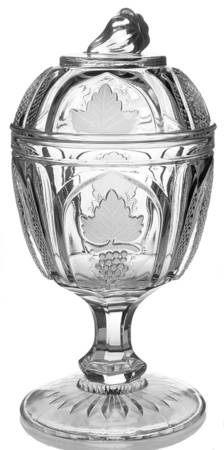 Magnet and Grape Clear Footed Candy Dish & Lid