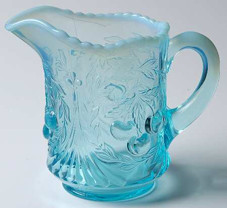 Three Cherry Blue Opalescent by L G Wright Glass