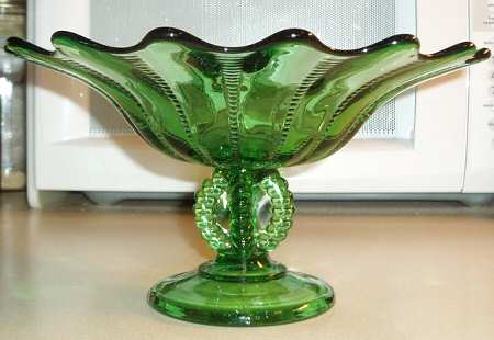 Beaded Green by L G Wright Glass