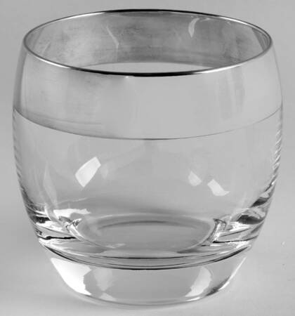 Silver Banded On the Rocks Glass
