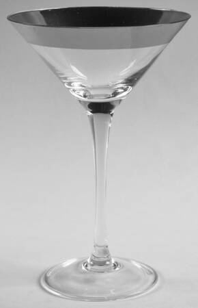 Silver Banded Martini Glass