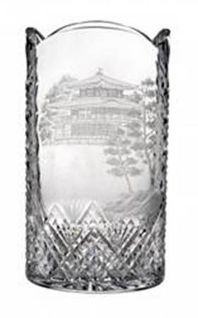 Copper Wheel Engraved Gallery 12" Flower Vase