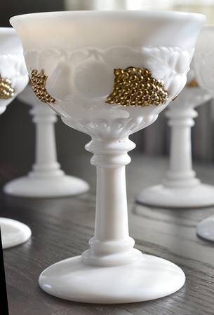 Della Robbia Milk Glass (Gold Accent) by Westmoreland
