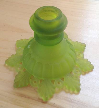 Ring and Petal Olive Green Mist Single Light Candlestick