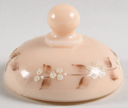 Beaded Bouquet on Almond Lid for Round Puff Box