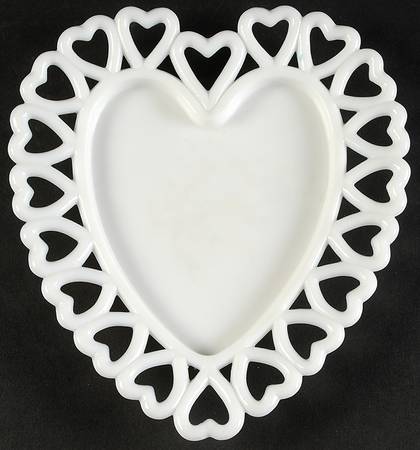 Hearts Milk Glass by Westmoreland