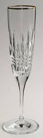 Lismore Diamond Gold Fluted Champagne