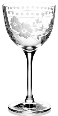 Vintage Etched Nick & Nora Cocktail Glass