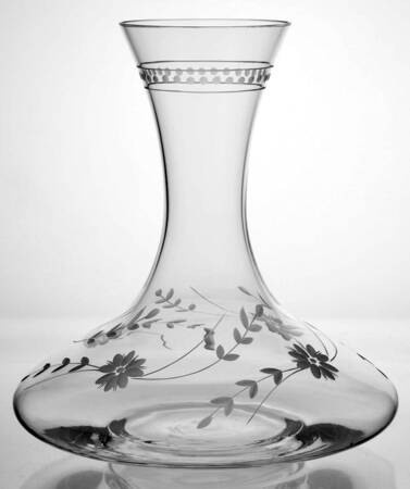 Vintage Etched Red Wine Carafe
