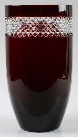 Red Cut 12" Flower Vase