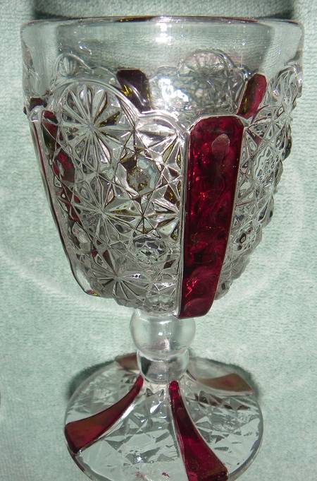 Daisy and Button Ruby Flash by L G Wright Glass