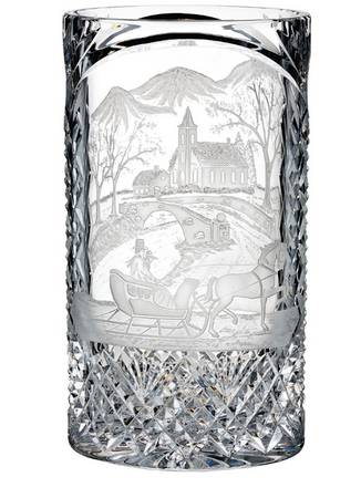 House of Waterford Christmas Decor 12" Oval Vase