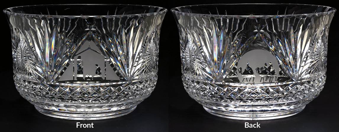 House of Waterford Christmas Decor 13" Round Bowl