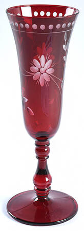 Garnet Vintage Etched Fluted Champagne