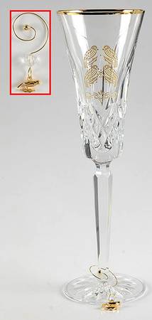 Lismore Twelve Days of Christmas Gold (Boxed) Fluted Champagne & Charm