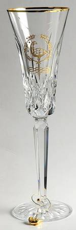 Lismore Twelve Days of Christmas Gold (Boxed) Fluted Champagne & Charm