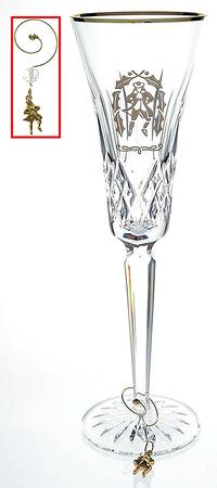 Lismore Twelve Days of Christmas Gold (Boxed) Fluted Champagne & Charm
