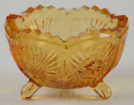 Paneled Thistle Amber by L G Wright Glass