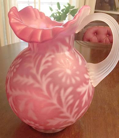 Fern Cranberry Satin Pitcher
