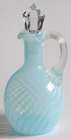 Opal Swirl Blue by L G Wright Glass