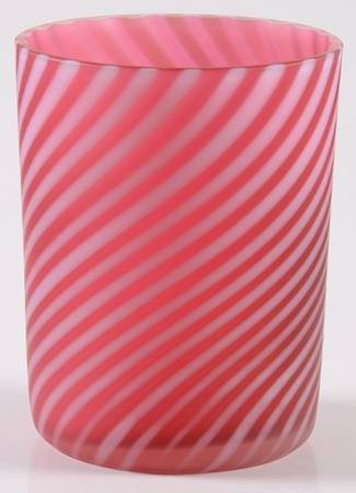 Opal Swirl Cranberry Satin by L G Wright Glass