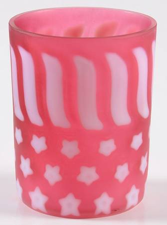 Stars &amp; Stripes Cranberry Satin by L G Wright Glass