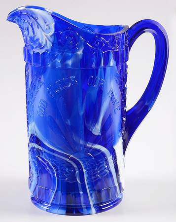 God and Home Blue Slag 38 Oz Pitcher