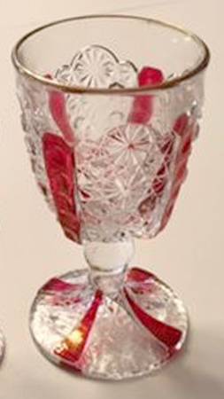 Daisy and Button Ruby Flash (Gold Trim) by L G Wright Glass