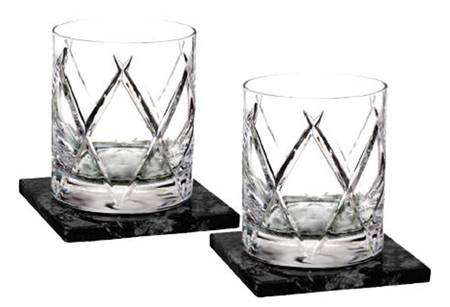 Short Stories Double Old Fashioned & Marble Coaster - Set of 2