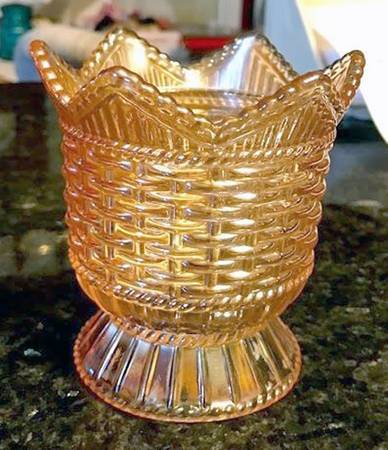 Basketweave and Cable Marigold Lid for Sugar Bowl
