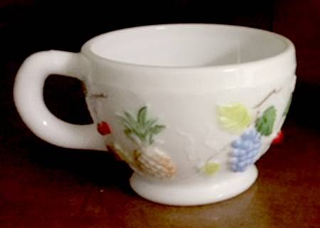 Fruits Milkglass Decorated Punch Cup