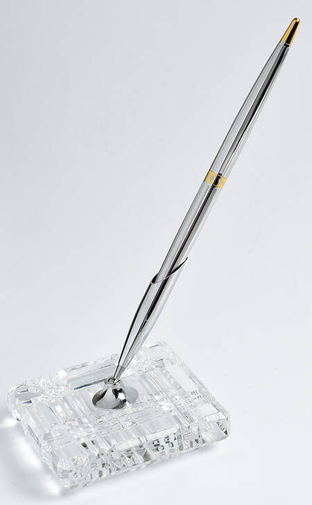 Desk Sets Pen Holder & Silver Metal Pen