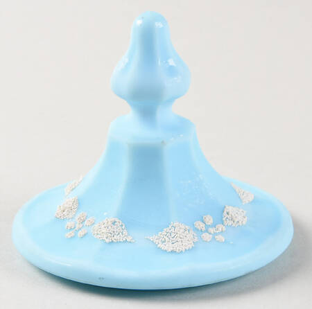 White Beaded Bouquet-Blue Mist Lid for Candy Jar