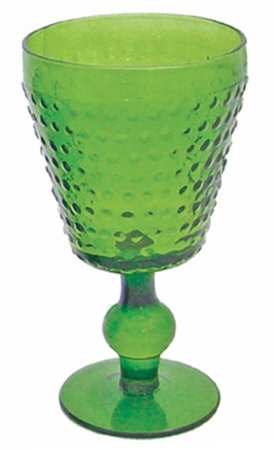 Dot Green Water Goblet