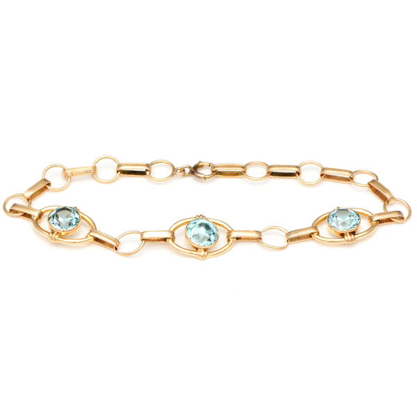 10KY Vintage Blue Zircon (5.40) Link Bracelet