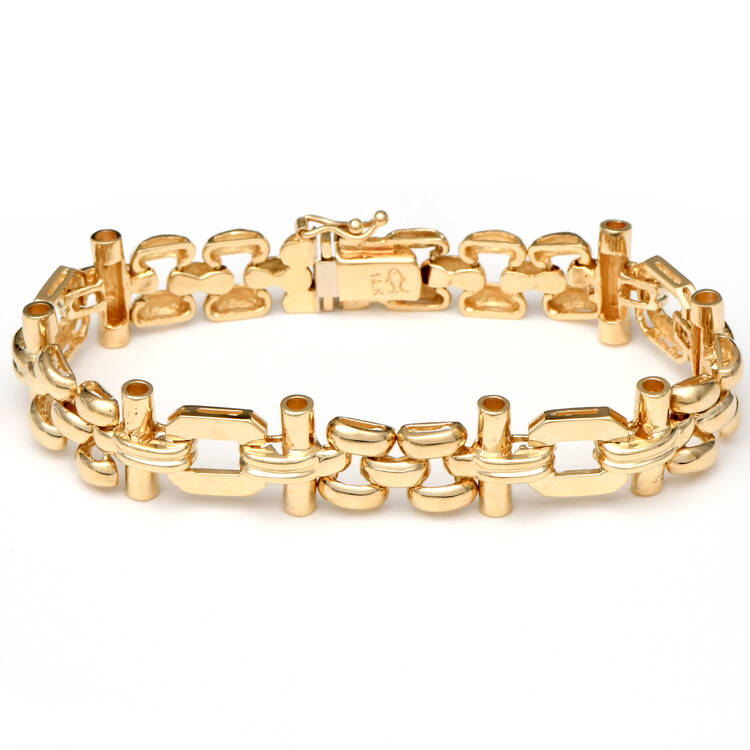 14KY Vintage Fancy Link Bracelet