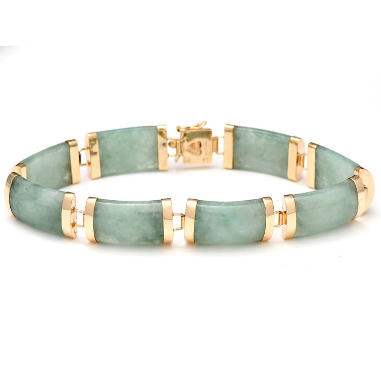 14KY Jadeite Jade(32.0) Link Bracelet