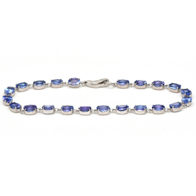 Platinum Tanzanite(7.70) Link Bracelet