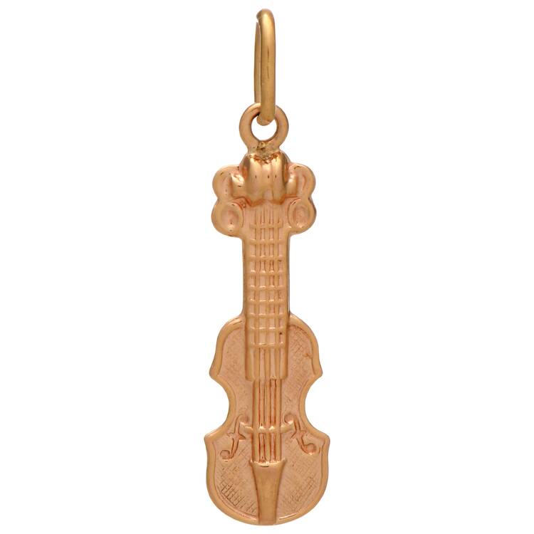 18KY Dimensional Violin Charm