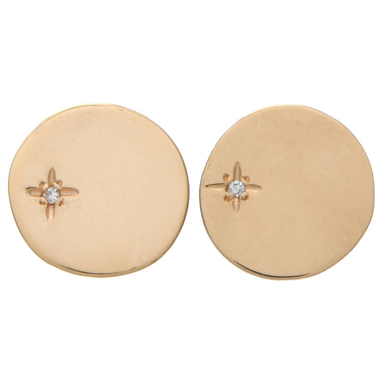 14KY Diamond(0.02) Accent Stud Earrings